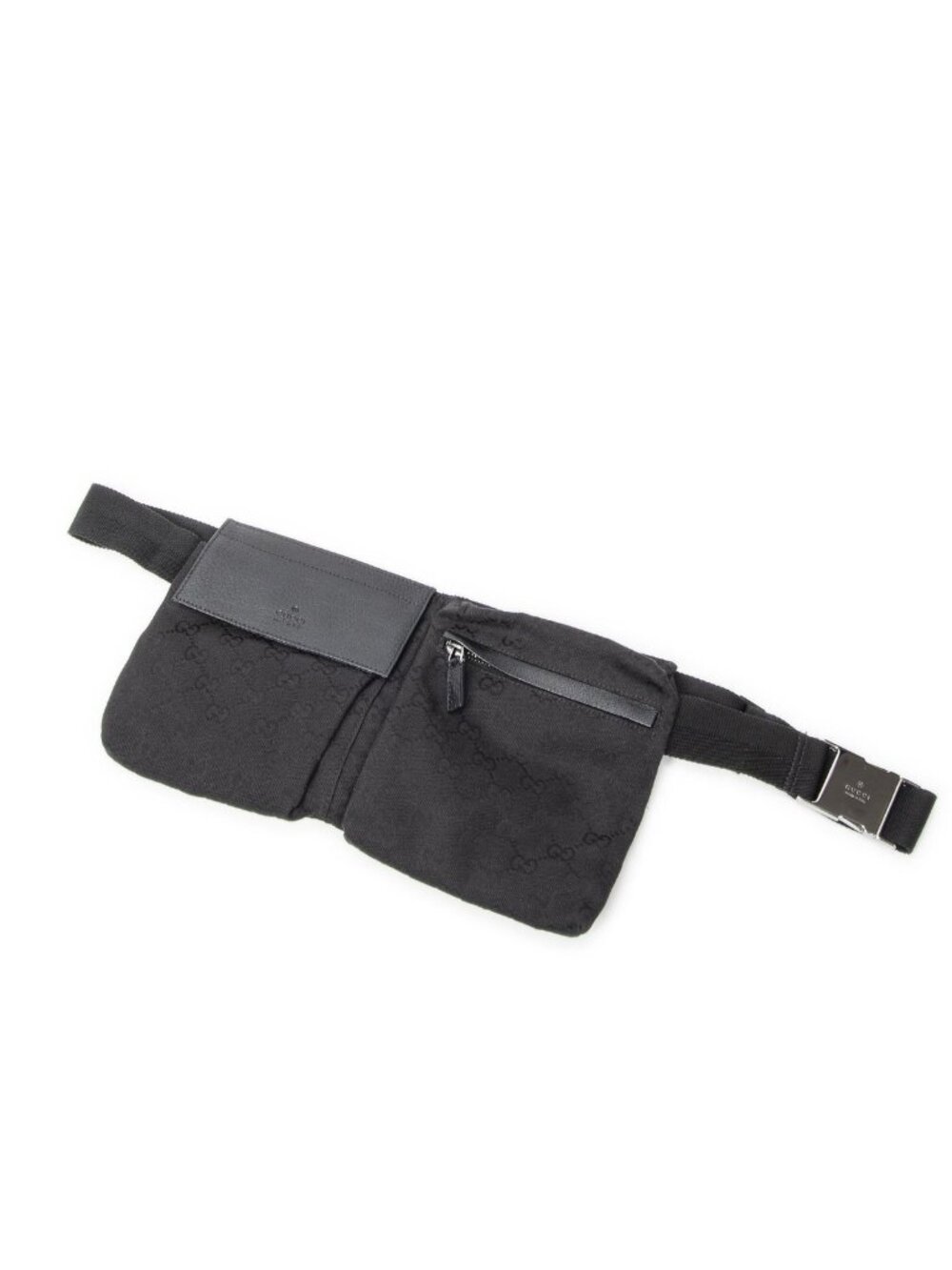 Gucci Waist Pouch Black GG Canvas